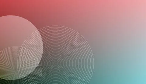Abstract background with red and blue gradient circles and geometric wave Stock Illustration