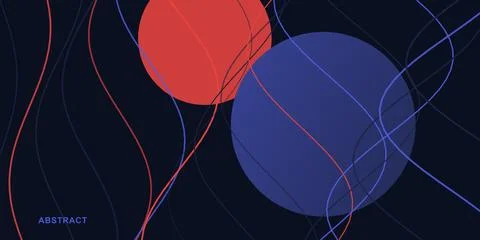 Abstract background with red and blue circles and lines 스톡 일러스트