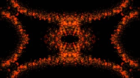 Abstract background of red and yellow particles in kaleidoscopic style (FULL HD) Stock-Footage 55892057