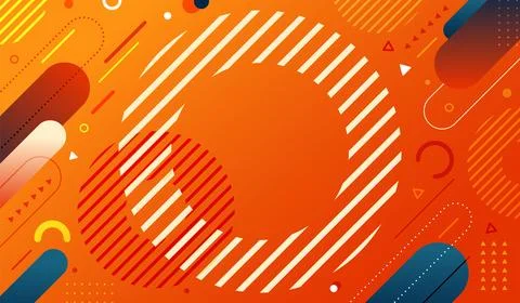 Abstract background red and yellow gradient geometric elements pattern memphi イラスト素材