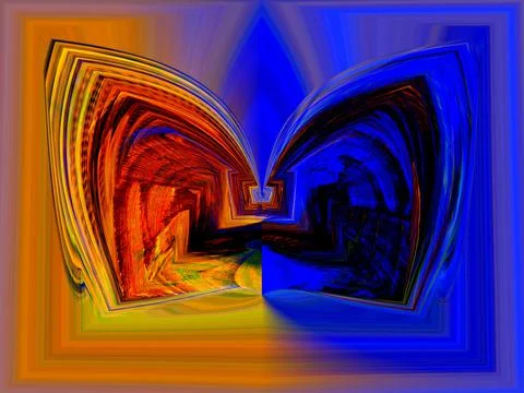 Abstract background of red, blue and yellow colors with spectacular inserts. Stock Illustration