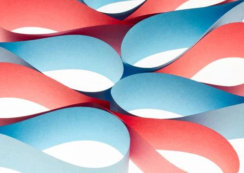 Abstract background of red blue smooth shapes Stock Photos