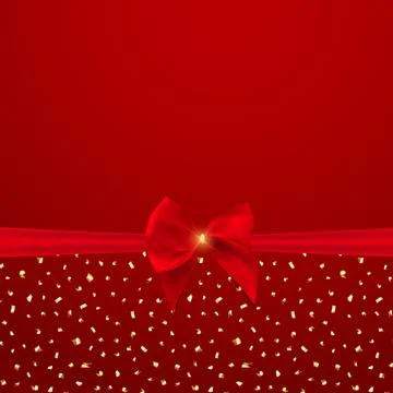 Abstract Background with Red bow and ribbon. Vector Illustration EPS10 Stock Illustration