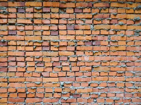 Abstract background red brick wall, selective focus Stock Photos