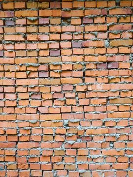 Abstract background red brick wall, selective focus Foto stock