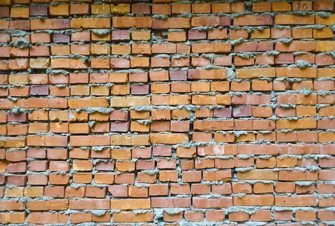 Abstract background red brick wall, selective focus Stock Photos