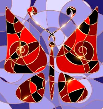 Abstract background red butterfly Illustrazione stock