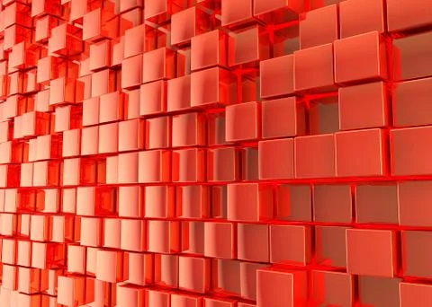 Abstract background. Red cubes on a red background Stock Illustration