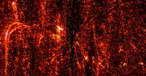 Abstract background red fiery from pixel particles and lines flying in wave.. Stock Illustration