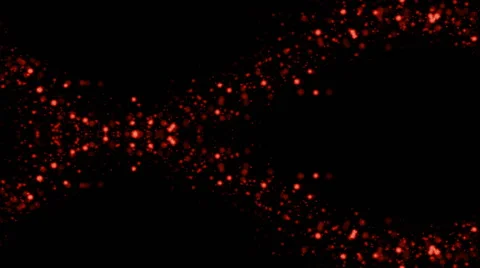 Abstract background of red glowing orbs and particles in double waves (FULL HD) Video stock 58637248