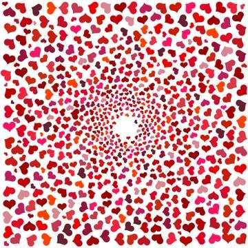 Abstract background with red hearts Stock Illustration