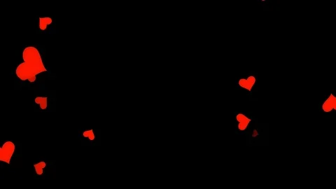 Abstract background with red hearts isolated on black background Stock Footage 123399136