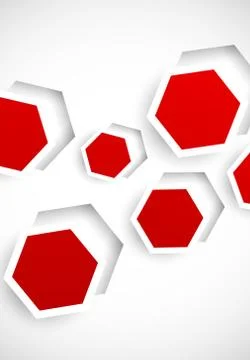 Abstract background with red hexagons Stock Illustration