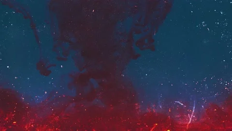 Abstract background. Red ink in blue water Stock Footage 136233434