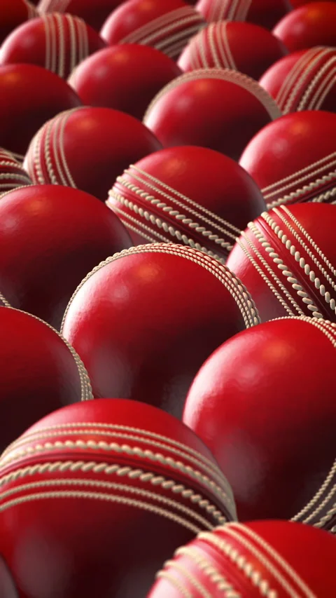 Abstract Background of Red Leather Cricket Balls Stock Footage 316225131