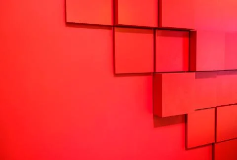 Abstract background with red lips, style, cubes, puzzle Stock Photos