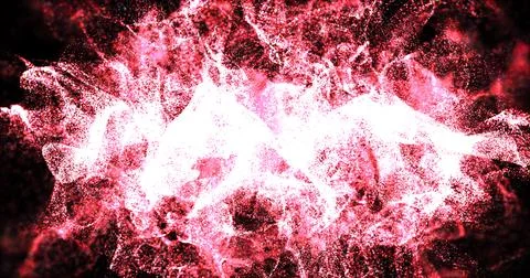 Abstract background of red moving flying small particles waves of smoke wit.. Stock Illustration