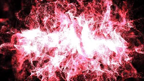Abstract background of red moving flying small particles waves of smoke wit.. Illustrazione stock