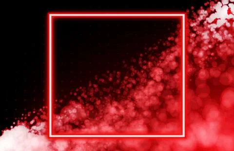 Abstract background of red neon square and stream data bokeh flowing backgrou Stock Illustration
