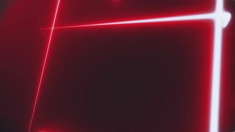 Abstract background with red neon triangles tunnel. 3d rendering animation of Stock Footage 145818362
