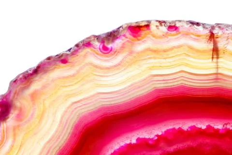 Abstract background, red orange agate mineral cross section Stock Photos