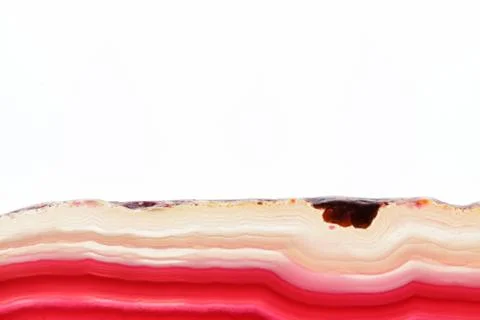 Abstract background, red orange agate slice striped mineral Stock Photos