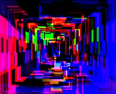 Abstract background in red, orange, green and blue, with a spectacular rhythm Stock Illustration