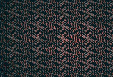 Abstract background of red stylized berries on a black background Stock Illustration