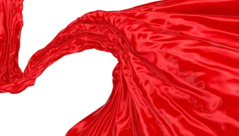 Abstract background of red wavy silk or satin. 3d rendering image. Stock Illustration