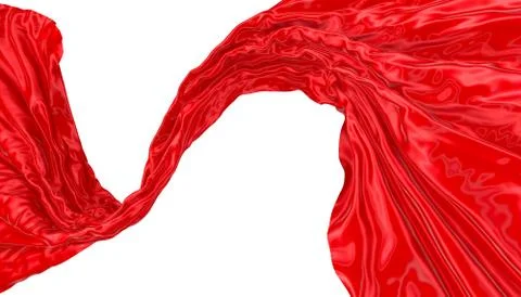 Abstract background of red wavy silk or satin. 3d rendering image. Stock Illustration