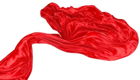 Abstract background of red wavy silk or satin. 3d rendering image. Stock Illustration