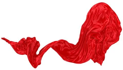 Abstract background of red wavy silk or satin. 3d rendering image. Stock Illustration