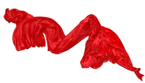 Abstract background of red wavy silk or satin. 3d rendering image. Stock Illustration