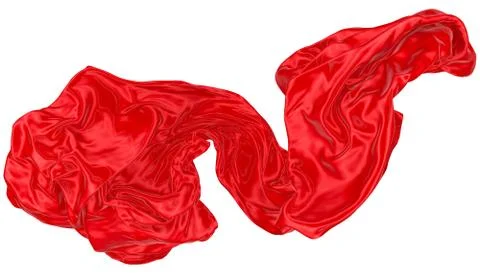 Abstract background of red wavy silk or satin. 3d rendering image. Stock Illustration