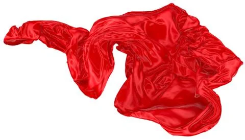 Abstract background of red wavy silk or satin. 3d rendering image. Stock Illustration
