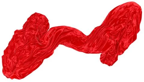 Abstract background of red wavy silk or satin. 3d rendering image. Stock Illustration