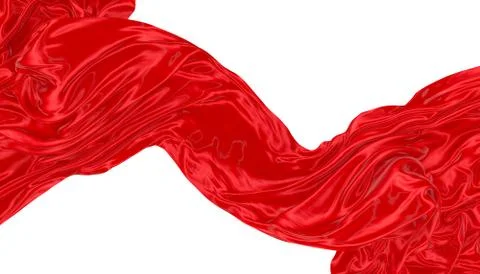 Abstract background of red wavy silk or satin. 3d rendering image. Stock Illustration