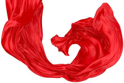 Abstract background of red wavy silk or satin. 3d rendering image. Stock Illustration