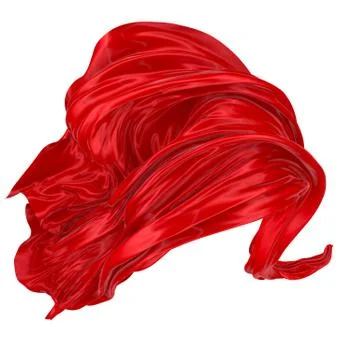 Abstract background of red wavy silk or satin. 3d rendering image. Stock Illustration