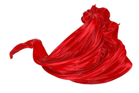 Abstract background of red wavy silk or satin. 3d rendering image. Stock Illustration