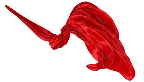 Abstract background of red wavy silk or satin. 3d rendering image. Stock Illustration