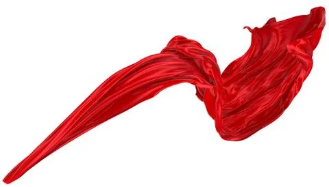 Abstract background of red wavy silk or satin. 3d rendering image. Stock Illustration