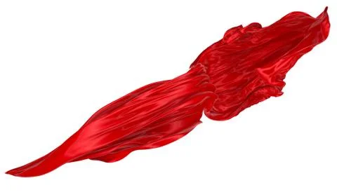 Abstract background of red wavy silk or satin. 3d rendering image. Stock Illustration