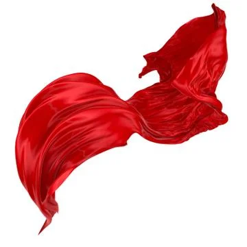 Abstract background of red wavy silk or satin. 3d rendering image. Stock Illustration