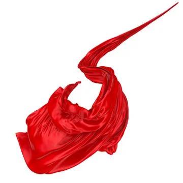 Abstract background of red wavy silk or satin. 3d rendering image. Stock Illustration