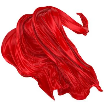 Abstract background of red wavy silk or satin. 3d rendering image. Stock Illustration