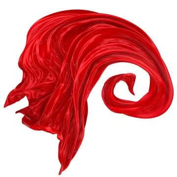 Abstract background of red wavy silk or satin. 3d rendering image. Stock Illustration