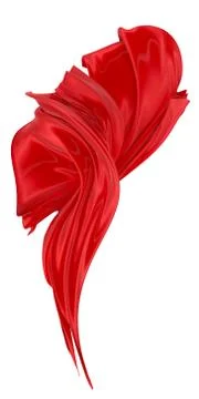 Abstract background of red wavy silk or satin. 3d rendering image. Stock Illustration