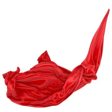 Abstract background of red wavy silk or satin. 3d rendering image. Stock Illustration
