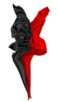 Abstract background of red wavy silk or satin. 3d rendering image. Stock Illustration